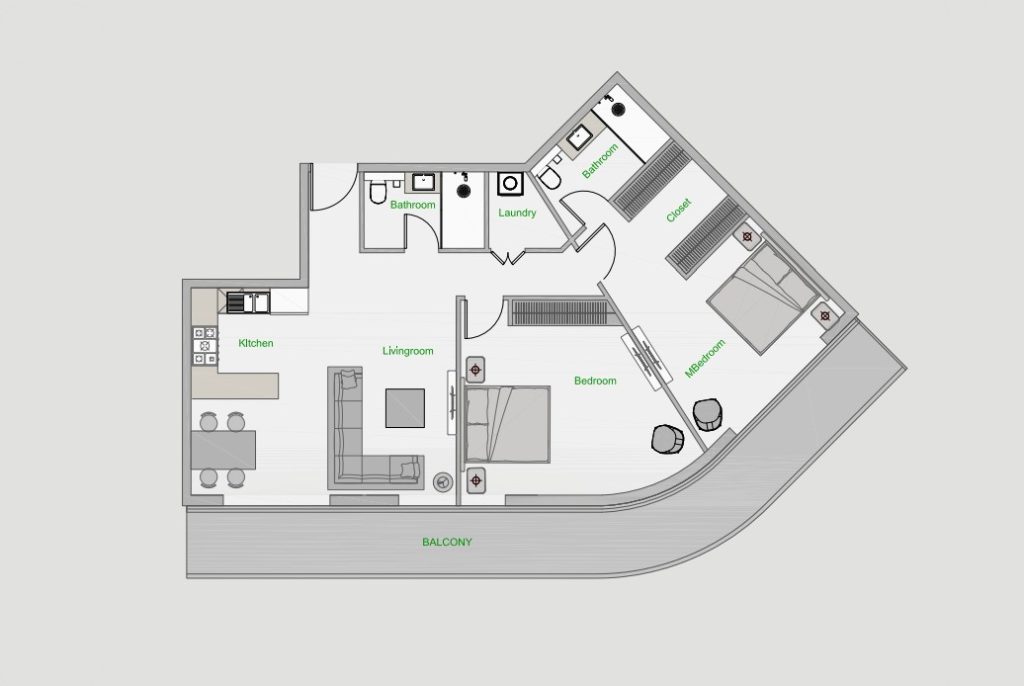 2 bedrooms in The Central Downtown